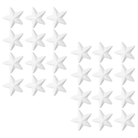PRETYZOOM, 24 estrellas de poliestireno para manualidades y decoración navideña Cover
