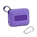 for JBL Go 4 Waterproof Bluetooth Speaker Silicone Cover Case, Portable Silicone Travel Case with Carabiner, Protective Skin Case (Purple Case) - co2CREA