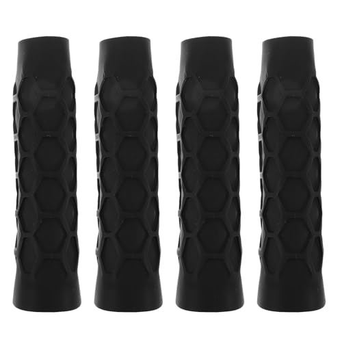 Healeved 4 Fundas de Silicona Hexagonales para Empuñaduras de Raqueta de Pickleball, Antideslizantes, Amortiguación de Panal, Protección contra Golpes, Color Negro,