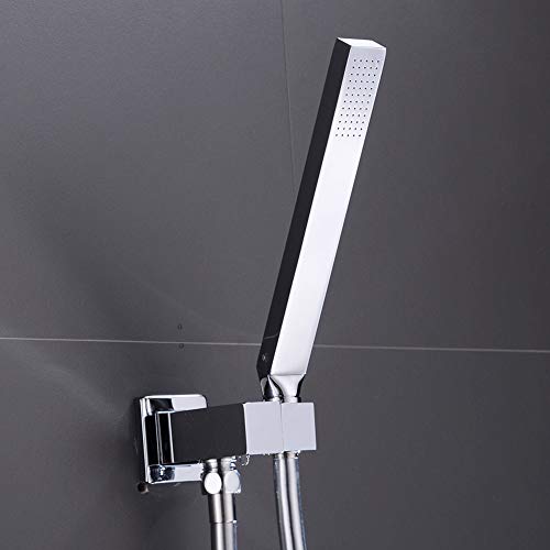 Kit de douche mural laiton massif finition chromée carré