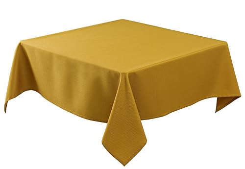 image for Biscaynebay Textured Fabric Christmas Square Table Cloth 90x90 Inches,