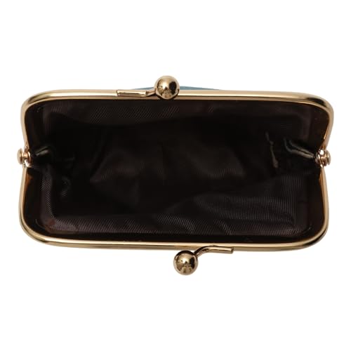 1Pcs Pouch Wallet Plum Blossom Embroidery Snap Wallet PU Leather Blue 11x10cm3