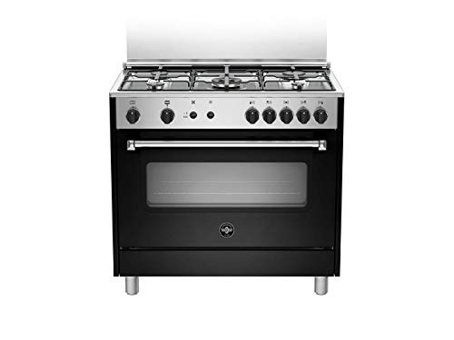 La Germania Serie Americana - Cucina Con Forno A Gas Ventilato, 90X60 Cm, Colore Nero