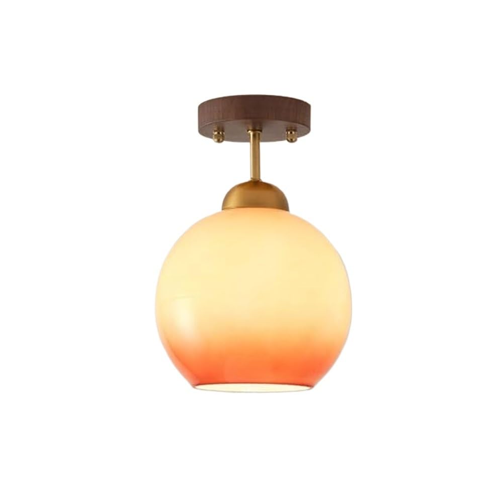 Lampe sphérique nordique en verre orange pour un intérieur cosy
