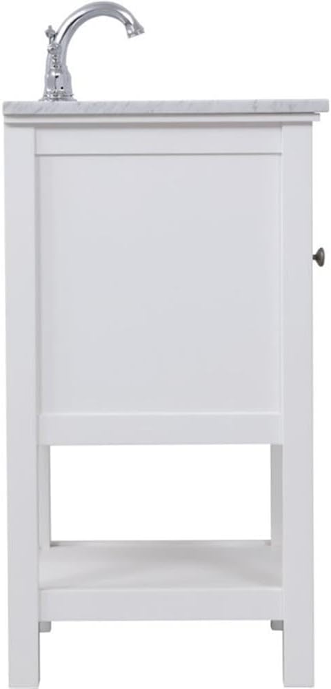 Elegant Decor Metropolis 19" Single Marble Top Bathroom Vanity in White