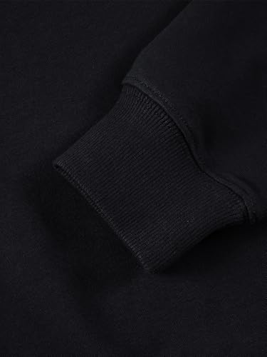 Classic Pullover Cotton Hoodie, Black, Long Sleeve with Pocket3