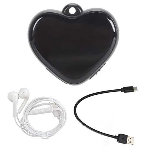 Gravador de Voz Digital Com Pingente de Coração, Mini Gravador Ativador de Voz Com Redução de Ruído