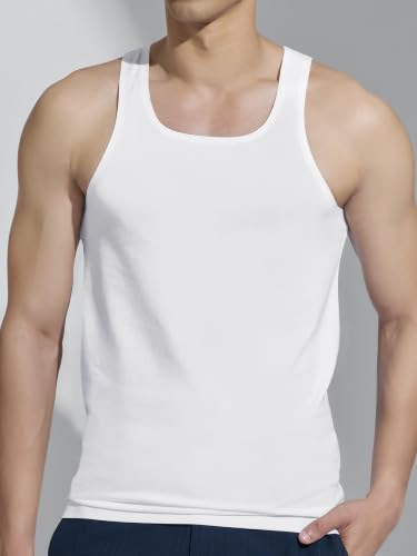 Image of XYXX Men's Cotton Square Neck Seamless Vest | Invisible Vest for Man, Seamless Inner for Men