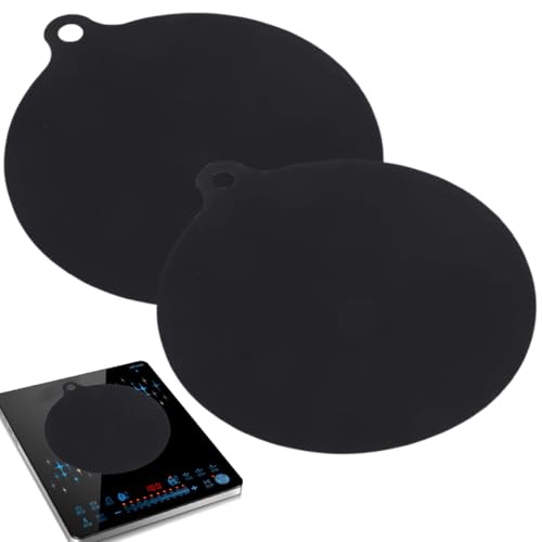 2 Piezas Alfombrilla para Placa de Inducción, Placas de Inducción de 24 CM, Alfombrillas Protectoras para Placas de Inducción, Alfombrillas de Silicona Antideslizantes