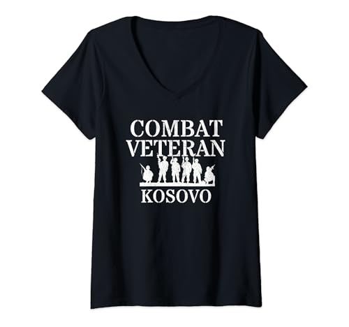 Donna US Military Veterans Day Combat Veteran Kosovo Maglietta con Collo a V