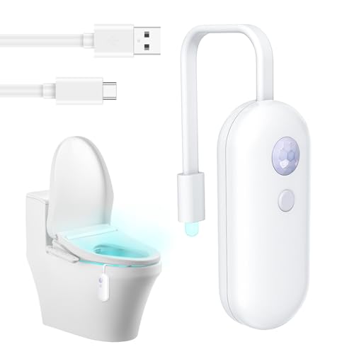 Lhdfyqt Toilette Licht WC-Nachtlicht, Motion Sensor WC-Nachtlicht, Bewegungsmelder Toilettenlicht, 8 Farbverläufe, für Badezimmer Waschraum Toilettenbeleuchtung
