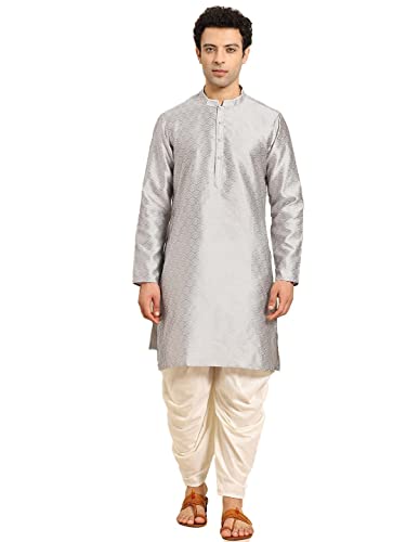 Image of Men's Navy Blue Cotton Festive Wear Regular Fit Woven Design Kurta | Indian Wedding Wear Kurta | Festive Ethnic Kurta