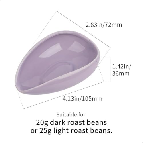 Image of watchget Ceramic Coffee Dosing Cup & Tea Storage Tray, Single Dose Measuring Container for Coffee Beans & Loose Leaf Tea Dosing Vessel, Purple