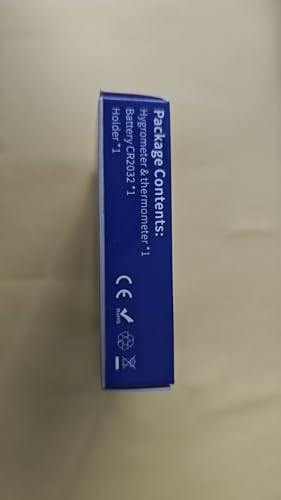 Digitales Thermo-Hygrometer Innen Thermometer Hygrometer Temeo Hygro Indicator 3,1” großer LCD-Bildschirm Temperatur und Luftfeuchtigkeitmessgerät mit Uhr (weiß)