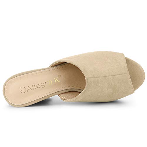 Image of Allegra K Women's Open Toe Platform Chunky Heel Slides Sandals | Party Sandals