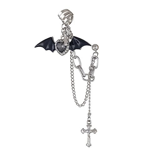 European and American Metal Stud Earrings Devil Crossed Chain Earrings