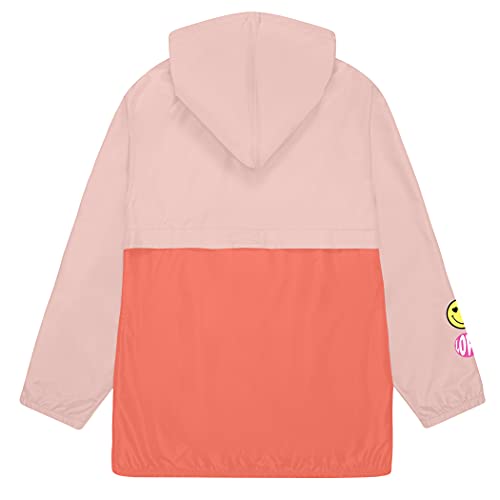 Champion Heritage Girls Kids Clothes Windbreaker Jacket With Hood (Large, Coral Cream/Flashlight Smiley)2