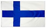 DANF Finland Flag 3ftx5ft Polyester Finnish National Flags with Brass Grommets 3 X 5 FOOT