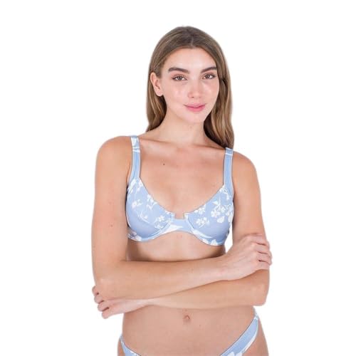 Hurley Tradewinds Top con Aro Parte Superior de Bikini, Lago Galcier, L para Mujer