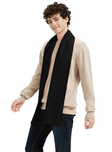 TASTION Winter Scarf For Men Ultra-Soft Warm Long Cashmere Feel Scarves (Black)