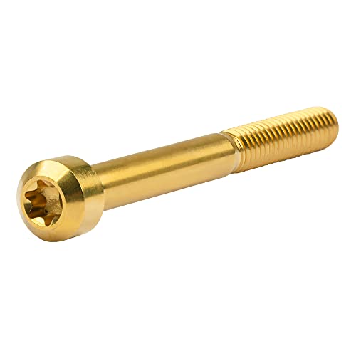 Image of Titanium Torx Square Head M6 x 10 15 20 25 30 35 40 45 50 60 65 70 80mm Screw Pack of 5 (Gold, M6x60mm)