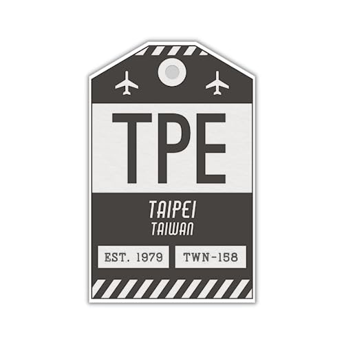 TPE Taipei Taiwan Luggage Tag Decal Black