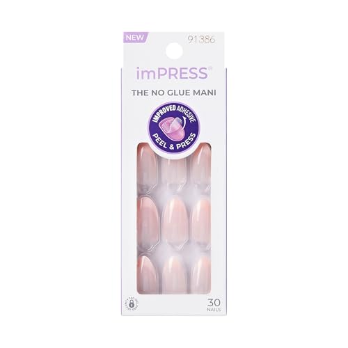 KISS imPRESS No Glue Mani 30 Pcs Press On Nails, Easy Apply, Hass...