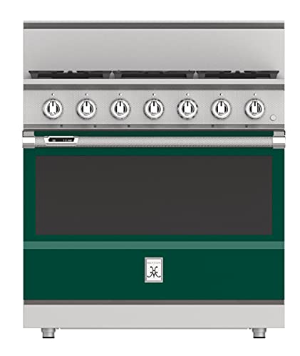 Hestan KRD365-LP-GR 40 Inch Wide 5.8 Cu. Ft. Free Standing Dual Fuel Range, 36 5 Burner, Grove