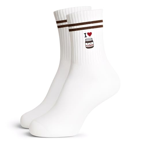 Snyvpra Geschenk Für Nutella-Liebhaber, Nutella Personalisierte Socken 37-44, Lustige Socken, Nutella Geschenke, Personalisierte Geschenke, Fun Geschenk Für Freundin