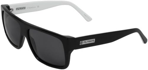 Filtrate Eyewear BASQUE Sunglasses, Black White Gloss/Grey Lens