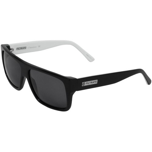 Filtrate Eyewear BASQUE Sunglasses, Black White Gloss/Grey Lens