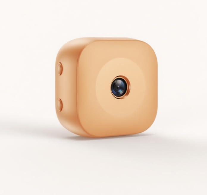 Security Wireless,Mini Camera WiFi Camera(Apricot)