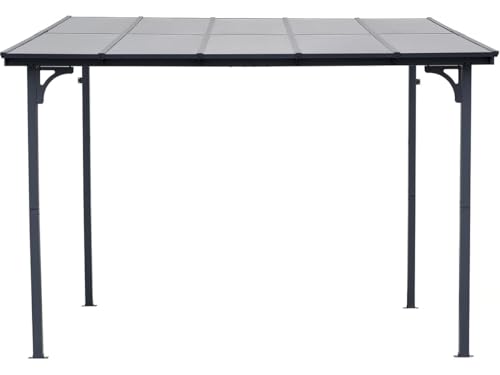 Habitat et Jardin Pérgola adosada Marvin - 3 x 3 m - 304 x 298 x 243 cm - Gris Oscuro