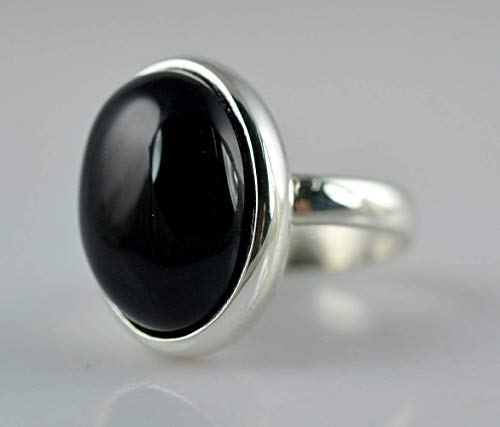 Navya Craft Black Onyx Oval 925 Sterling Silver Handmade Women Statement Boho Ring, December Birth Gemstone Jewelry, Gift For Her #TOP1