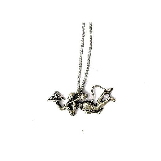 Galaxie Karmaa Hanging Hanuman Idol with Kailash Parvat for Car Rear Mirror (1.75 Inch, Silver)