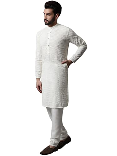 Image of Jompers Men's Regular Fit Cotton Embroidered Kurta Set