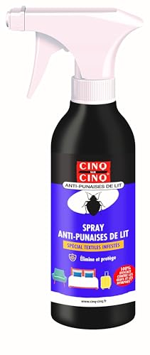 CINQ SUR CINQ Spray contra chinches de cama 250 ml – Repelente de origen vegetal con geraniol y aceite esencial – Hasta 48 horas de protección