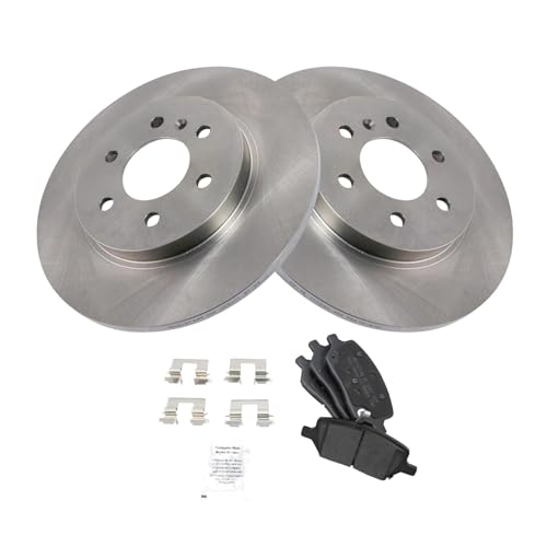 Image of TRQ Rear Brake Pad and Rotor Set Semi Metallic Rotors Compatible with 2006-2007 Buick Terraza Saturn Relay 2006-2008 Chevrolet Uplander