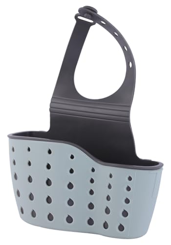 Comparison: Best Material For Kitchen Faucet 3 EC ELEGANTCHARM Kitchen Sink Caddy Sponge Holder Silicone Plastic Soap Holder Hanging Ajustable Strap Faucet Caddy with Drain Holes for Drying