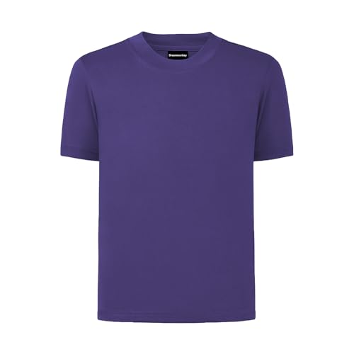 Dreammonkey 4T to Youth Neon Shirt Kids Rash Guard UPF 50+ Dry Fit Athletic Short Sleeve T Shirts for Boys and Girls (Purple XS)