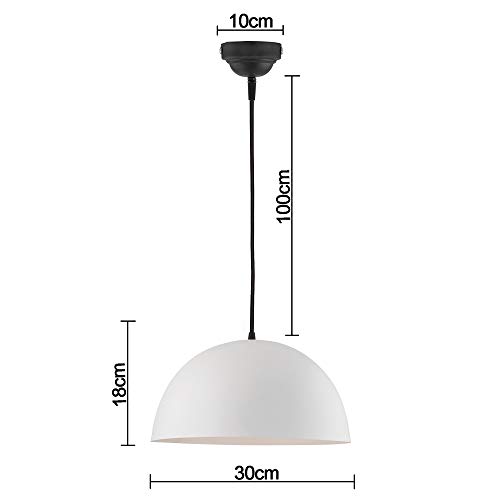 Image of Homesake Decorative Hanging Pendant Light with LED Bulb (Classy White, 12 Inches)