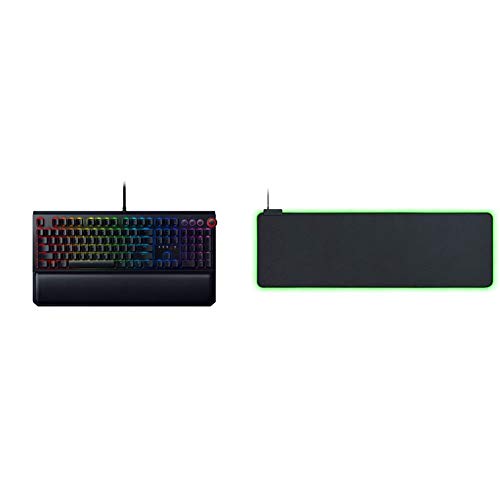 Razer Blackwidow Elite Mechanical Gaming Keyboard + Goliathus Extended Chroma Gaming Mousepad Bundle: Yellow Mechanical Switches - Linear & Silent - Classic Black #TOP20