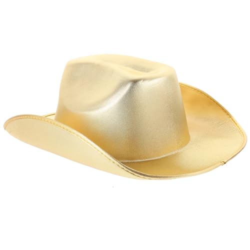 Chapeau cowboy pailleté doré Artibetter en EVA pour femme accessoire de fête cosplay
