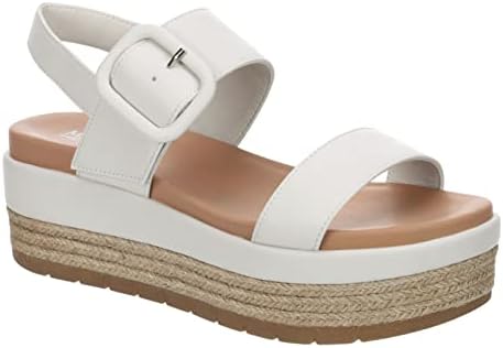 Michael By Michael Shannon Kira - Women's Classic Open Toe Espadrille Casual Strappy Summer Platform Sandal Ivory, Size 8.5 Medium Width