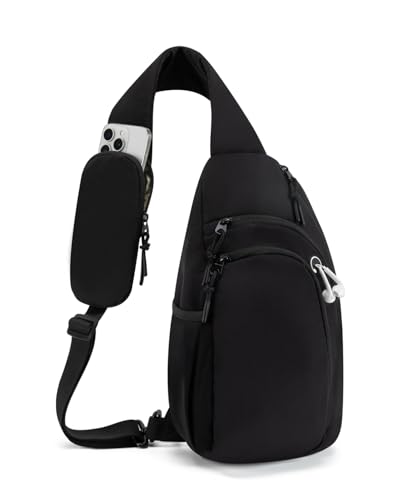 Sac Poitrine Femme Homme Sac Bandoulière avec Poche Blocage RFID Sacoche Bandoulière Porté...