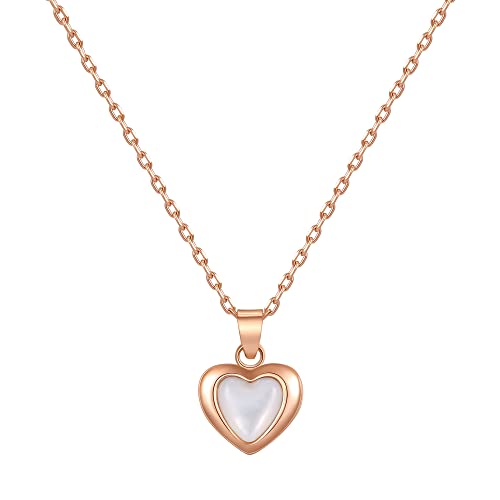 LOUISA SECRET Halskette Damen Rosegold Herzen kette Damen 361L-Edelstahl Halskette mit Herz Anhängern Doppelt Kette Schmuck Damen Valentinstag Muttertag Geburtstags Weihnachten Geschenk für Frauen Cover