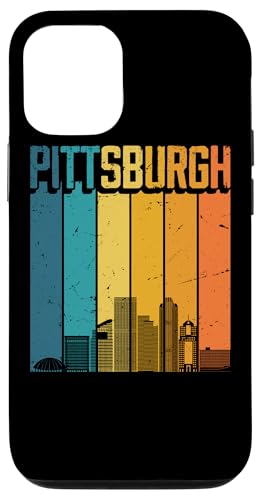 Carcasa para iPhone 15 Pittsburgh USA Retro Vintage Puesta de sol horizonte Pittsburgh