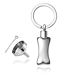 PiercingJ Loss of Pet Jewelry Stainless Steel Pet Cat Dog Bone Charm Pendant Urn Keychain for Ashes Keepsake Memorial Cremation Pet Sympathy Dog Remembrance Gift