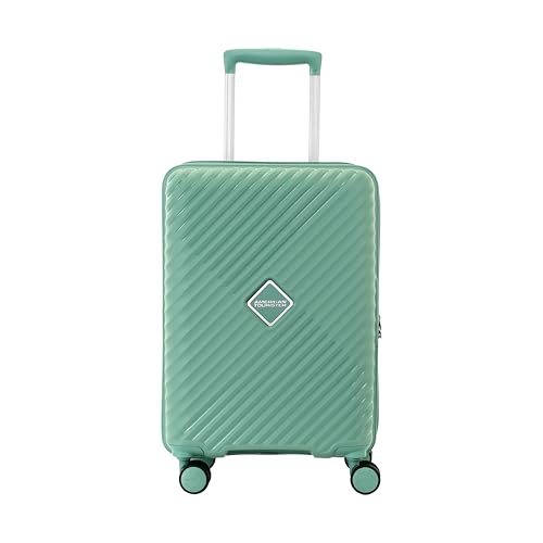 Image of American Tourister Diamo 55 CM Cabin Trolley Bag with Combination Non TSA Lock & 8 Wheels Hard-Sided PC Small Suitcase /Travel Bag with Double Spinner Wheels /Trolley Bag /Luggage for Men & Women- Gold