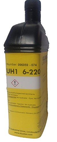 Kluber Lubrication Klubersynth UH1 6-220 Synthetic High Temperature Gear Oil for Loaded Spur& Bevel Gears-Rolling & Plain Bearings-Worm Gears-Lifting-Drive-Transport Chains 1 Liter Bottle